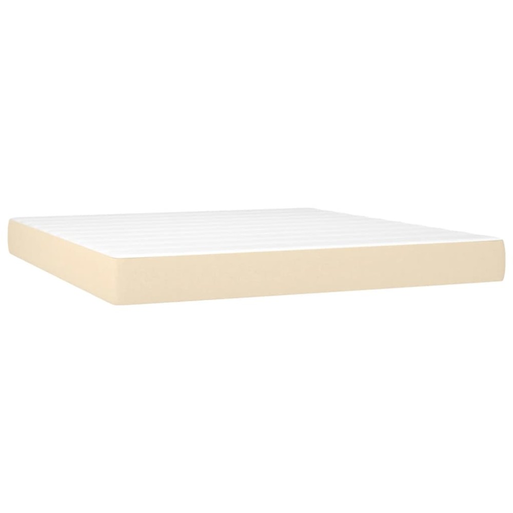 vidaXL Στρώμα με Pocket Springs Μεσαίας Σκληρότητας Κρεμ 180x200x20 εκ. Υφασμάτινο