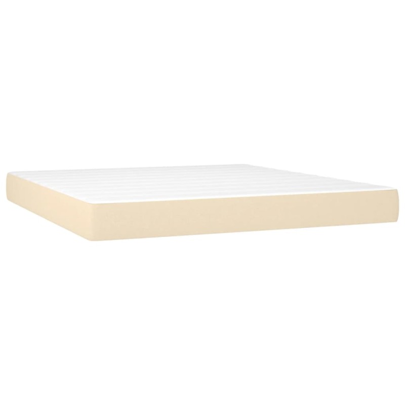 vidaXL Στρώμα με Pocket Springs Μεσαίας Σκληρότητας Κρεμ 180x200x20 εκ. Υφασμάτινο