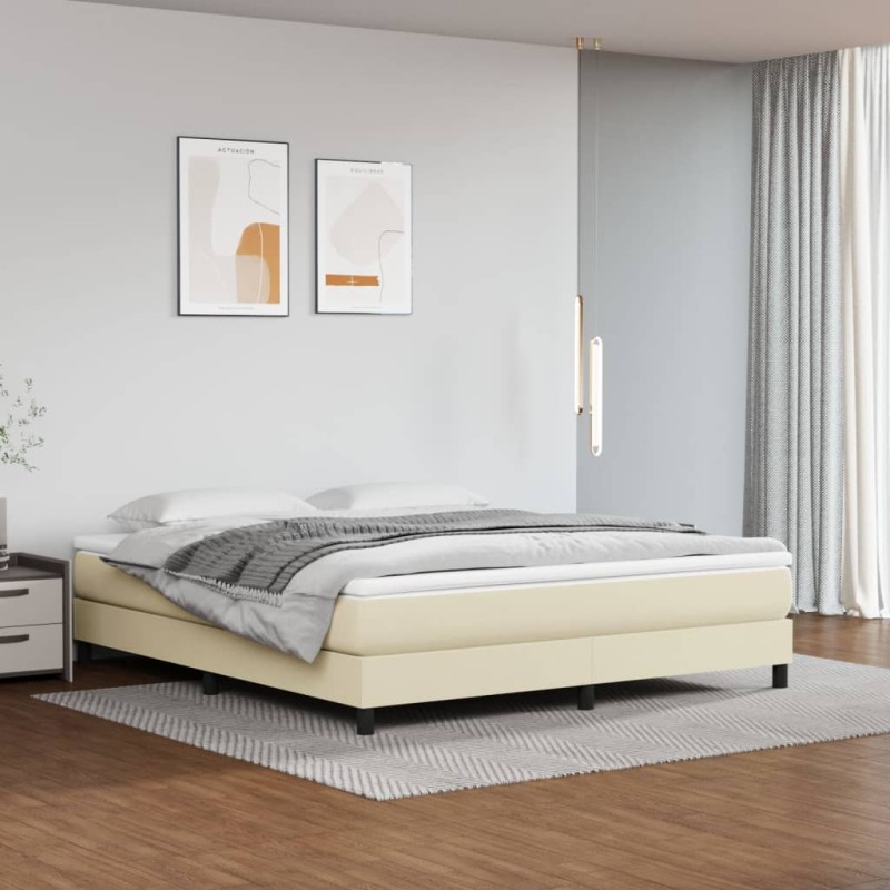 vidaXL Στρώμα με Pocket Springs Μεσαίας Σκληρότητας Κρεμ 180x200x20 εκ. Συνθετικό Δέρμα