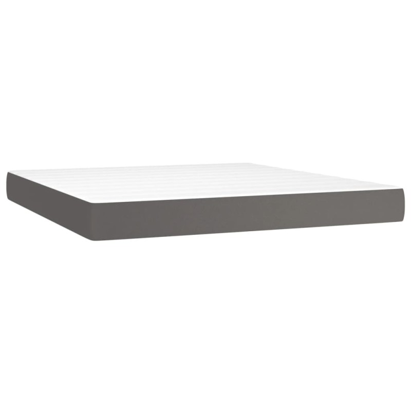 vidaXL Στρώμα με Pocket Springs Μεσαίας Σκληρότητας Γκρι 180x200x20 εκ. Συνθετικό Δέρμα