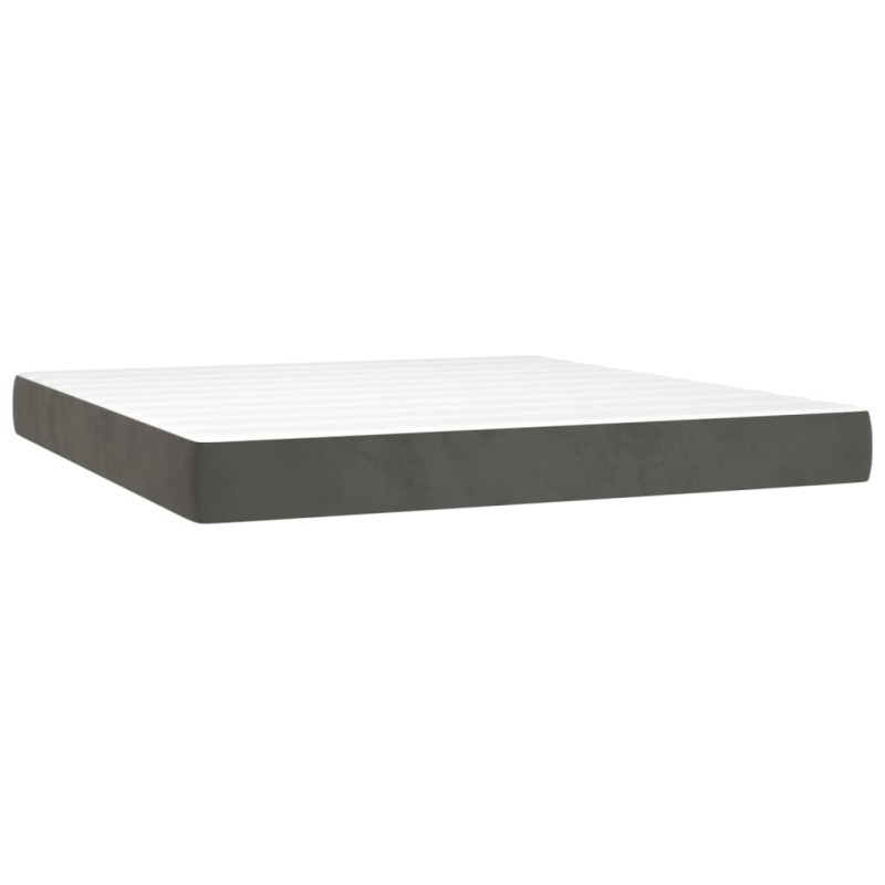 vidaXL Στρώμα με Pocket Springs Μεσαίας Σκληρότητας Σκούρο Γκρι 180x200x20 εκ. Βελούδινο