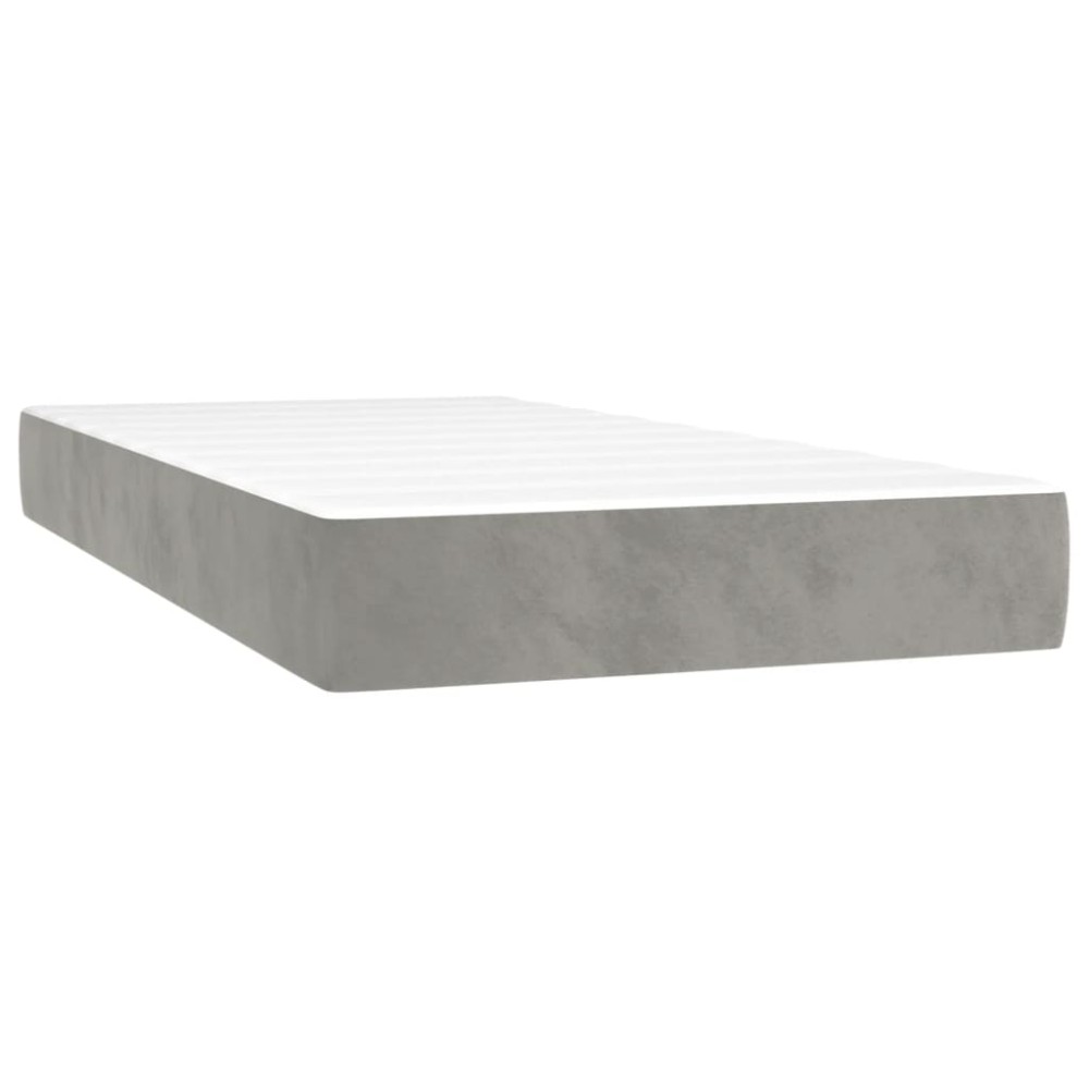 vidaXL Στρώμα με Pocket Springs Μεσαίας Σκληρότητας Αν. Γκρι 100x203x20εκ. Βελούδο Twin XL