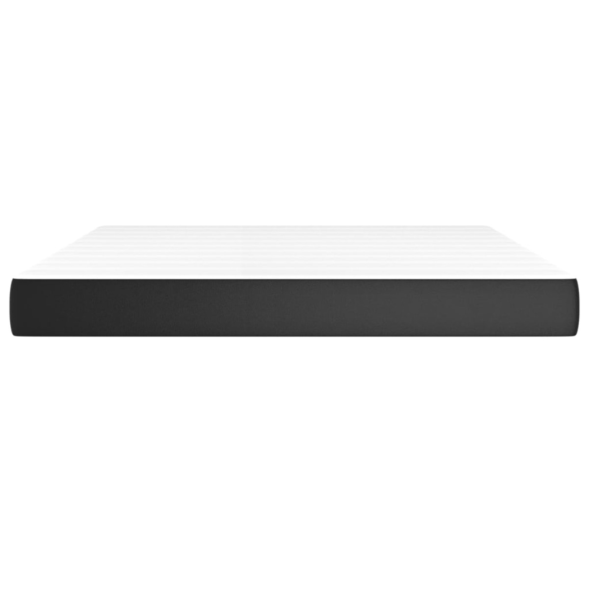 vidaXL Στρώμα με Pocket Springs Μεσαίας Σκληρότητας Μαύρο 152x203x20εκ. Συνθετικό Δέρμα
