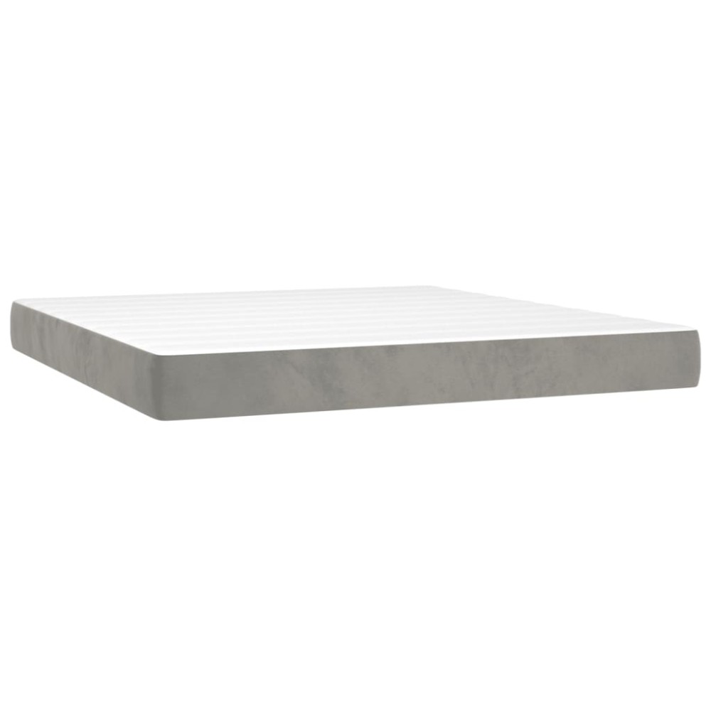 vidaXL Στρώμα με Pocket Springs Μεσαίας Σκληρότητας Αν. Γκρι 152x203x20εκ. Βελούδινο Queen