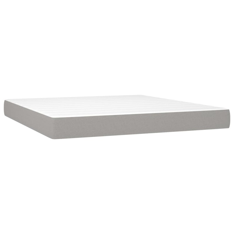vidaXL Στρώμα με Pocket Springs Μεσαίας Σκληρότητας Αν. Γκρι 193x203x20εκ. Ύφασμα King