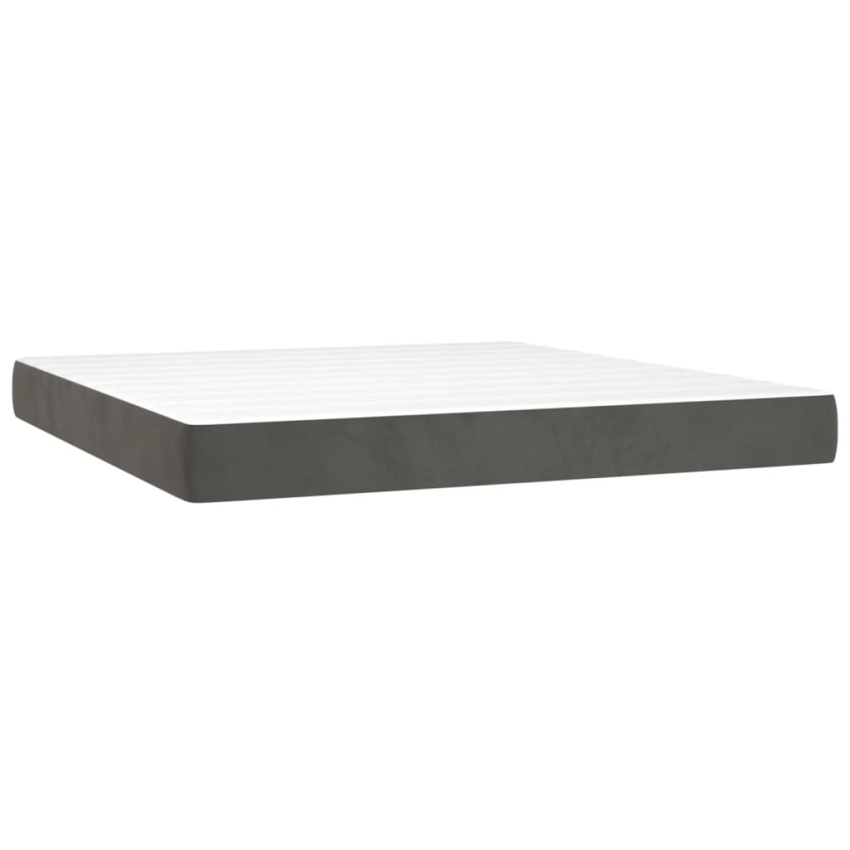 vidaXL Στρώμα με Pocket Springs Μεσαίας Σκληρότητας Σκ. Γκρι 193x203x20 εκ. Βελούδινο King