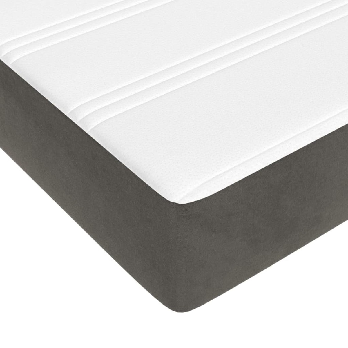 vidaXL Στρώμα με Pocket Springs Μεσαίας Σκληρότητας Σκ. Γκρι 193x203x20 εκ. Βελούδινο King