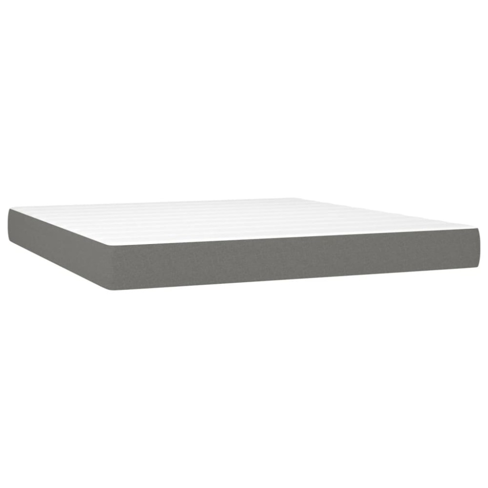 vidaXL Στρώμα Pocket Springs Μεσαίας Σκληρότητας Σκ. Γκρι 183x213x20εκ Ύφ. California King