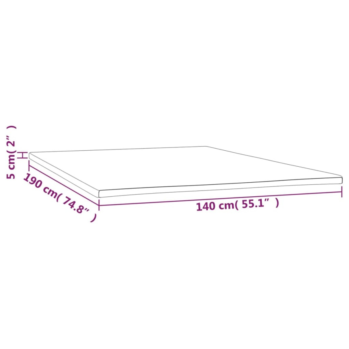 vidaXL Ανώστρωμα 80 x 200 εκ. 5 εκ.
