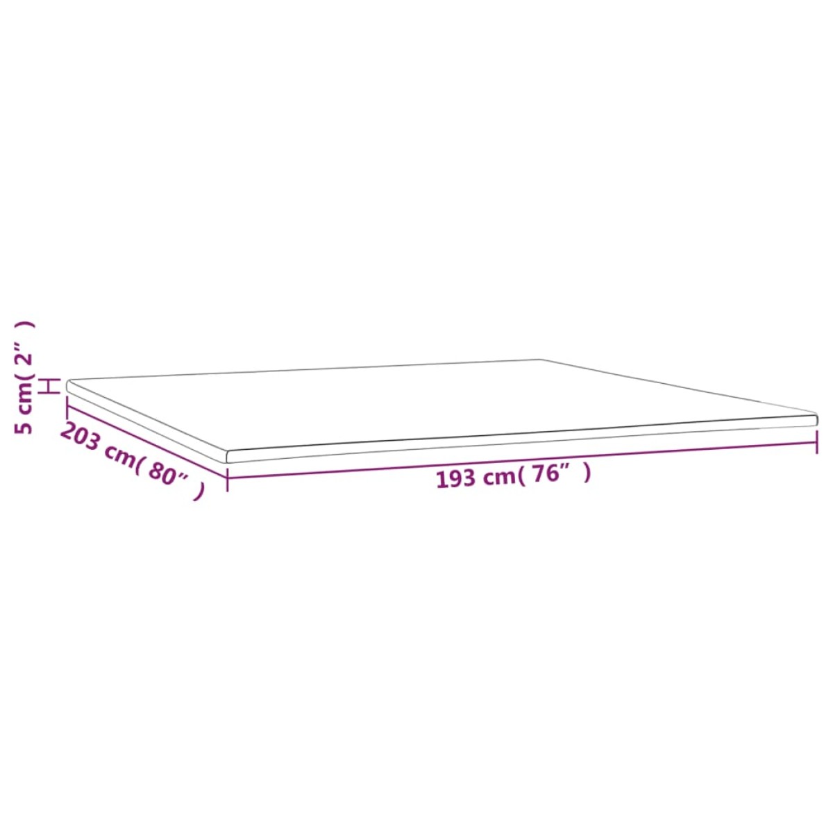 vidaXL Ανώστρωμα 193x203x5 εκ. King