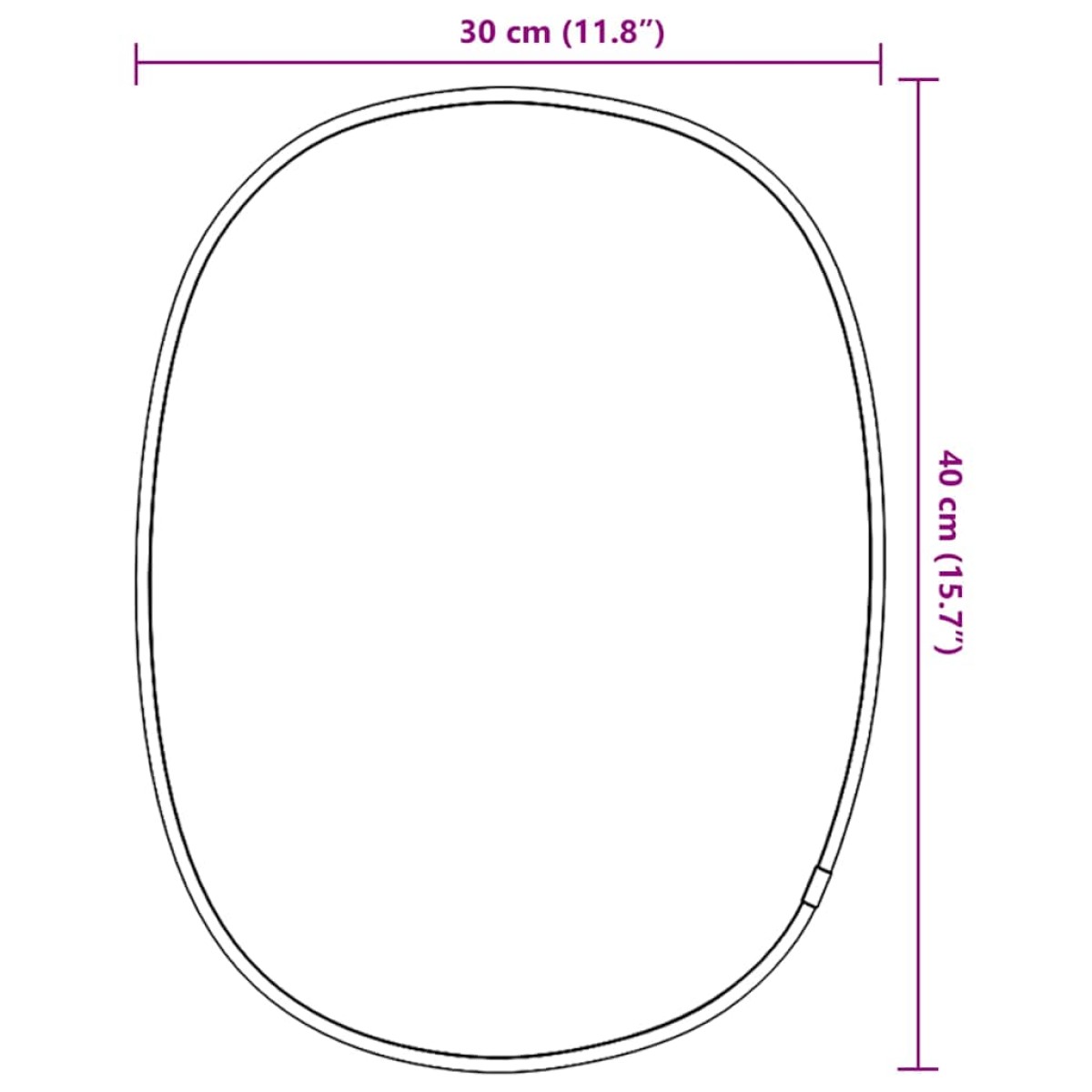 vidaXL Καθρέφτης Τοίχου Μαύρος 40x30 εκ.