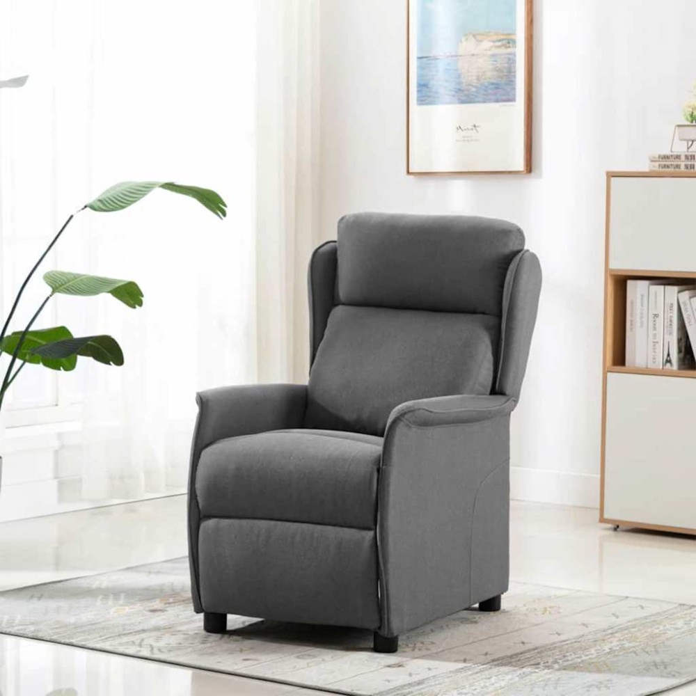 vidaXL Καρέκλα μασάζ Ανοιχτό γκρι 93.5 x 67.5 x 101.5 εκ. ύφασμα