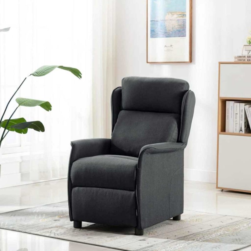 vidaXL Καρέκλα μασάζ Σκούρο Γκρι 93.5 x 67.5 x 101.5 εκ. ύφασμα