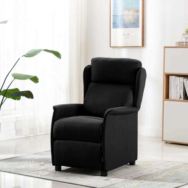 vidaXL Καρέκλα μασάζ με μαξιλάρι Μαύρο 93.5 x 67.5 x 101.5 εκ. ύφασμα