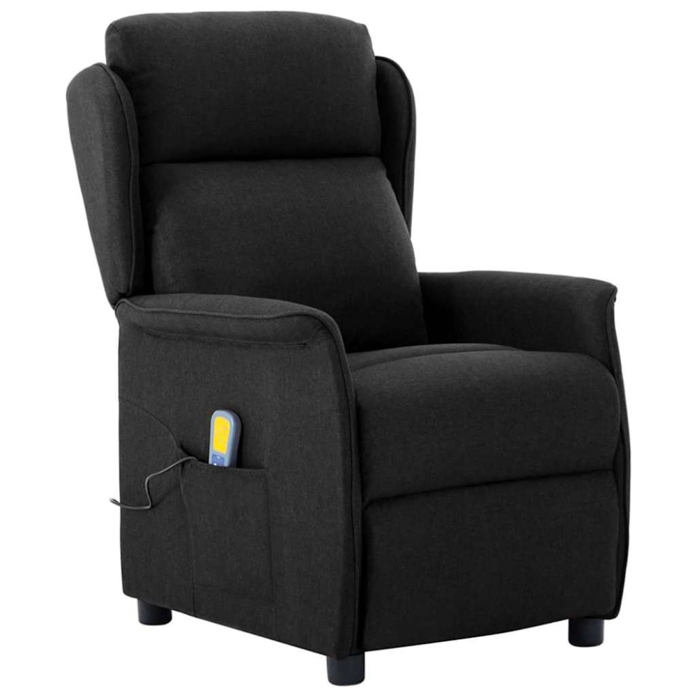 vidaXL Καρέκλα μασάζ με μαξιλάρι Μαύρο 93.5 x 67.5 x 101.5 εκ. ύφασμα