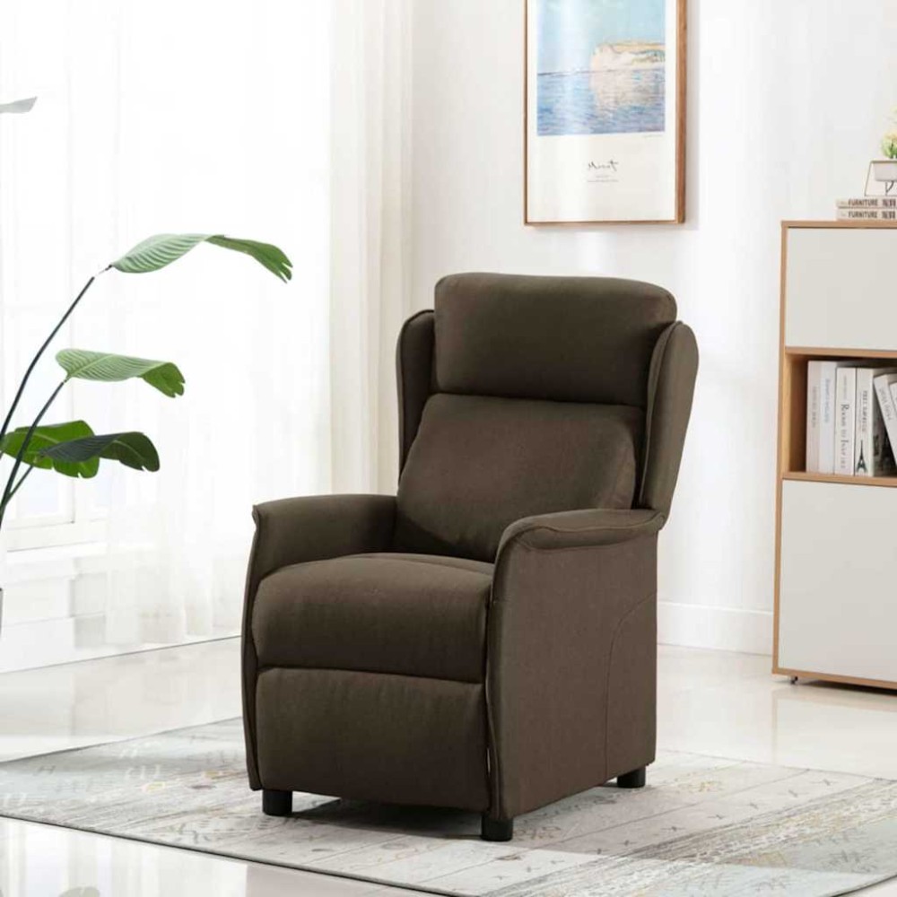 vidaXL Καρέκλα μασάζ με μαξιλάρι Καφέ 93.5 x 67.5 x 101.5 εκ. ύφασμα