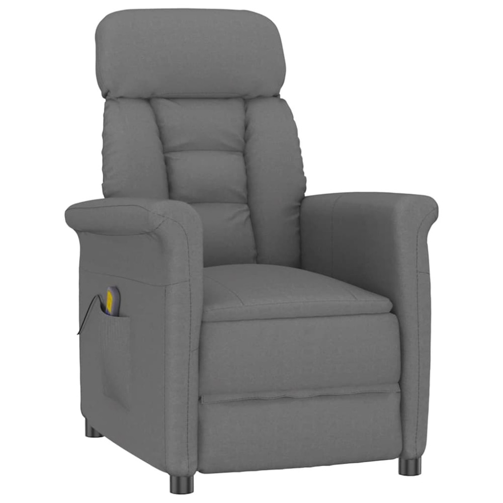 vidaXL Καρέκλα μασάζ Σκούρο Γκρι 96.5 x 70.5 x 95 εκ Μικροΐνες