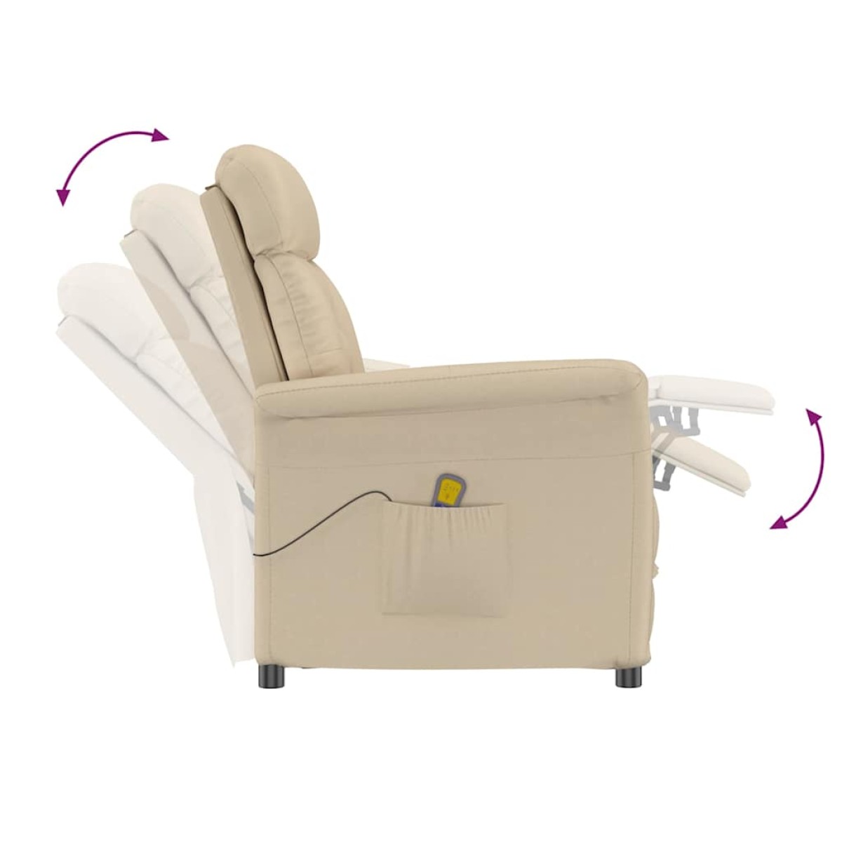 vidaXL Καρέκλα μασάζ Κρεμ 96.5 x 70.5 x 95 εκ Μικροΐνες