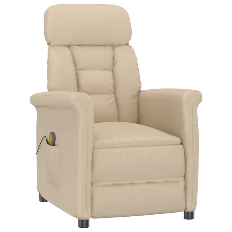 vidaXL Καρέκλα μασάζ Κρεμ 96.5 x 70.5 x 95 εκ Μικροΐνες