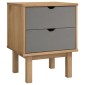 vidaXL Κομοδίνο OTTA Καφέ / Γκρι 46x39,5x57 εκ. από Μασίφ Ξύλο Πεύκου