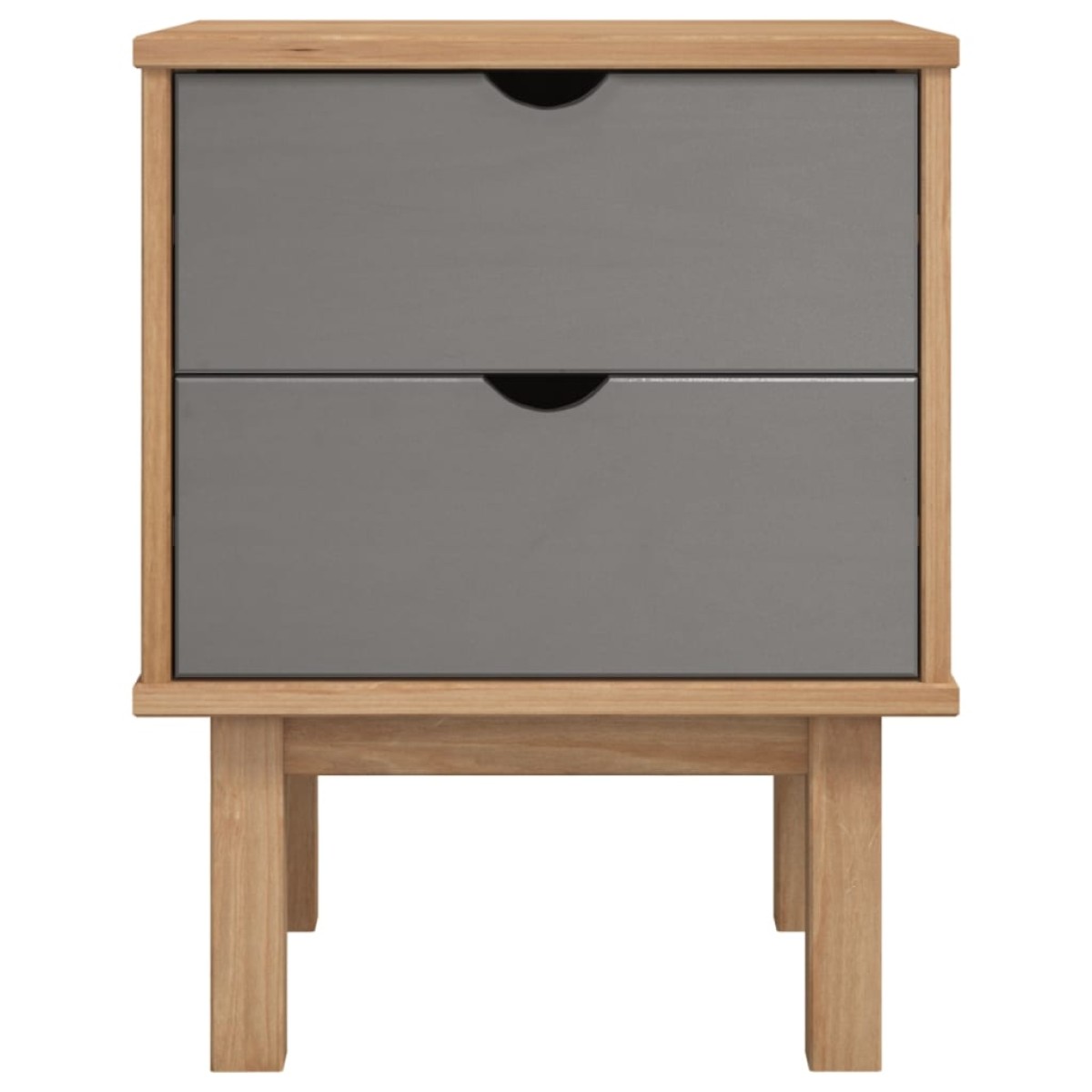 vidaXL Κομοδίνο OTTA Καφέ / Γκρι 46x39,5x57 εκ. από Μασίφ Ξύλο Πεύκου