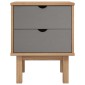 vidaXL Κομοδίνο OTTA Καφέ / Γκρι 46x39,5x57 εκ. από Μασίφ Ξύλο Πεύκου