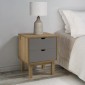 vidaXL Κομοδίνο OTTA Καφέ / Γκρι 46x39,5x57 εκ. από Μασίφ Ξύλο Πεύκου