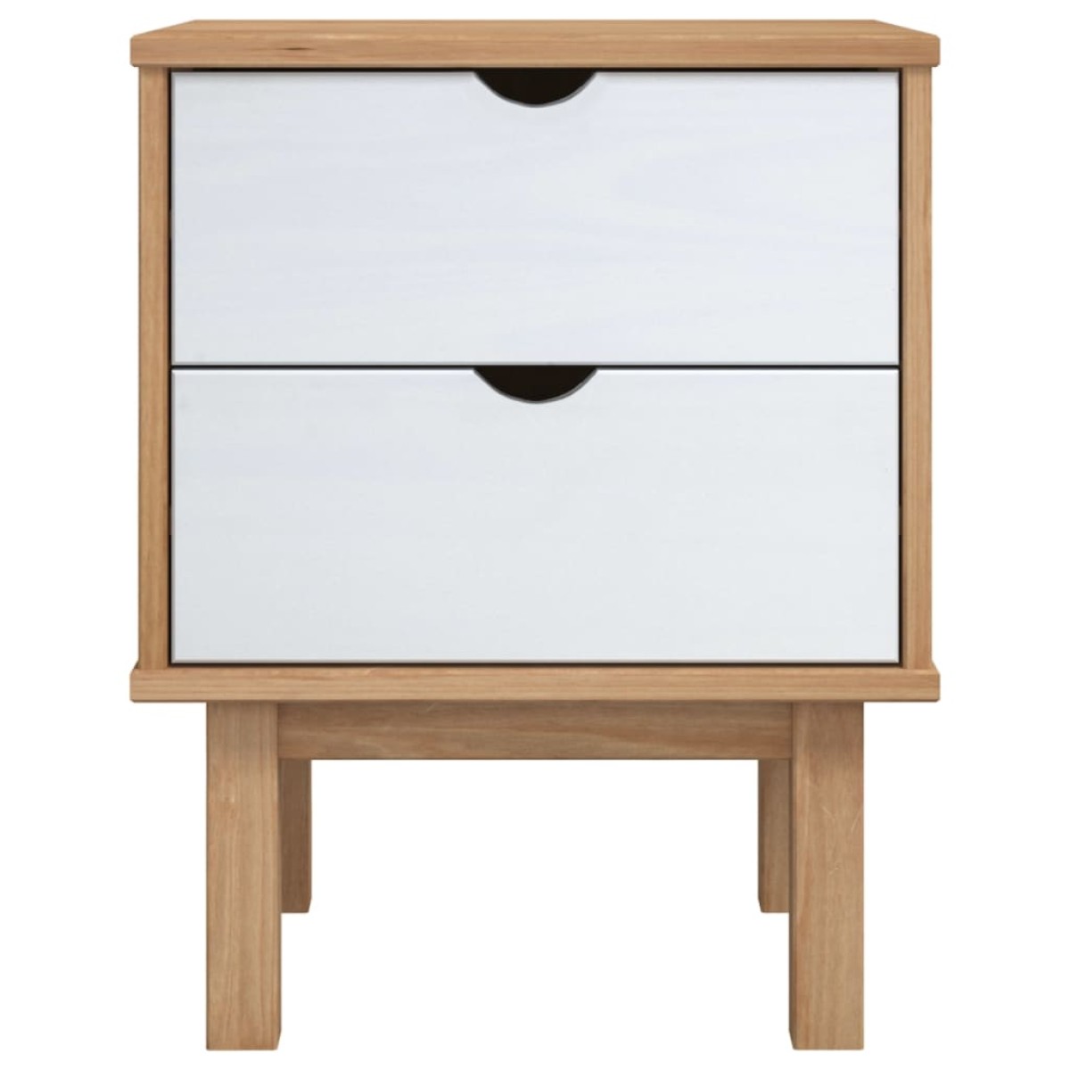 vidaXL Κομοδίνο OTTA Καφέ / Λευκό 46x39,5x57 εκ. από Μασίφ Ξύλο Πεύκου
