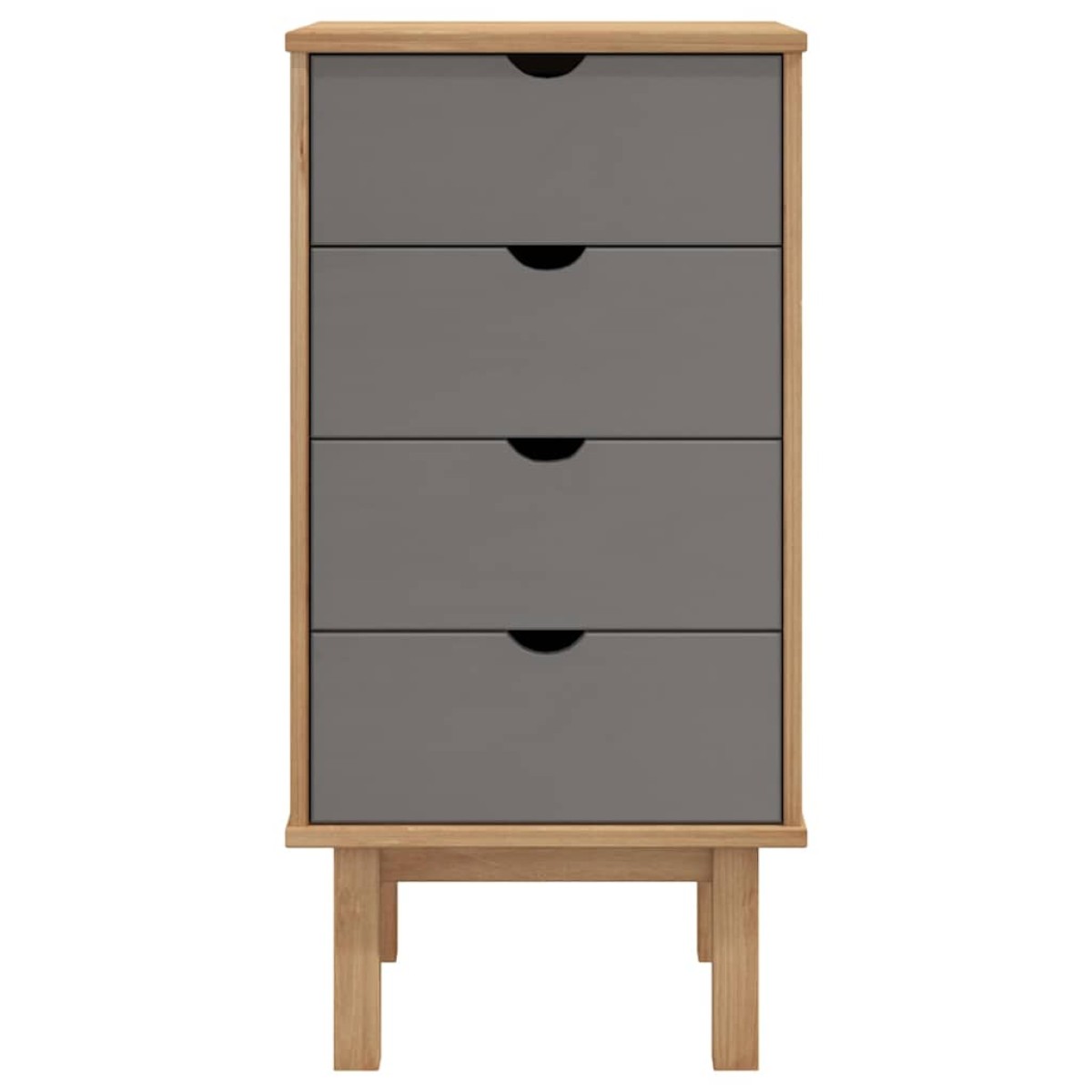 vidaXL Συρταριέρα OTTA Καφέ & Γκρι 46 x 39,5 x 90εκ. Μασίφ Ξύλο Πεύκου