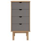 vidaXL Συρταριέρα OTTA Καφέ & Γκρι 46 x 39,5 x 90εκ. Μασίφ Ξύλο Πεύκου