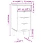 vidaXL Συρταριέρα OTTA Καφέ & Λευκό 46 x 39,5 x 90εκ Μασίφ Ξύλο Πεύκου