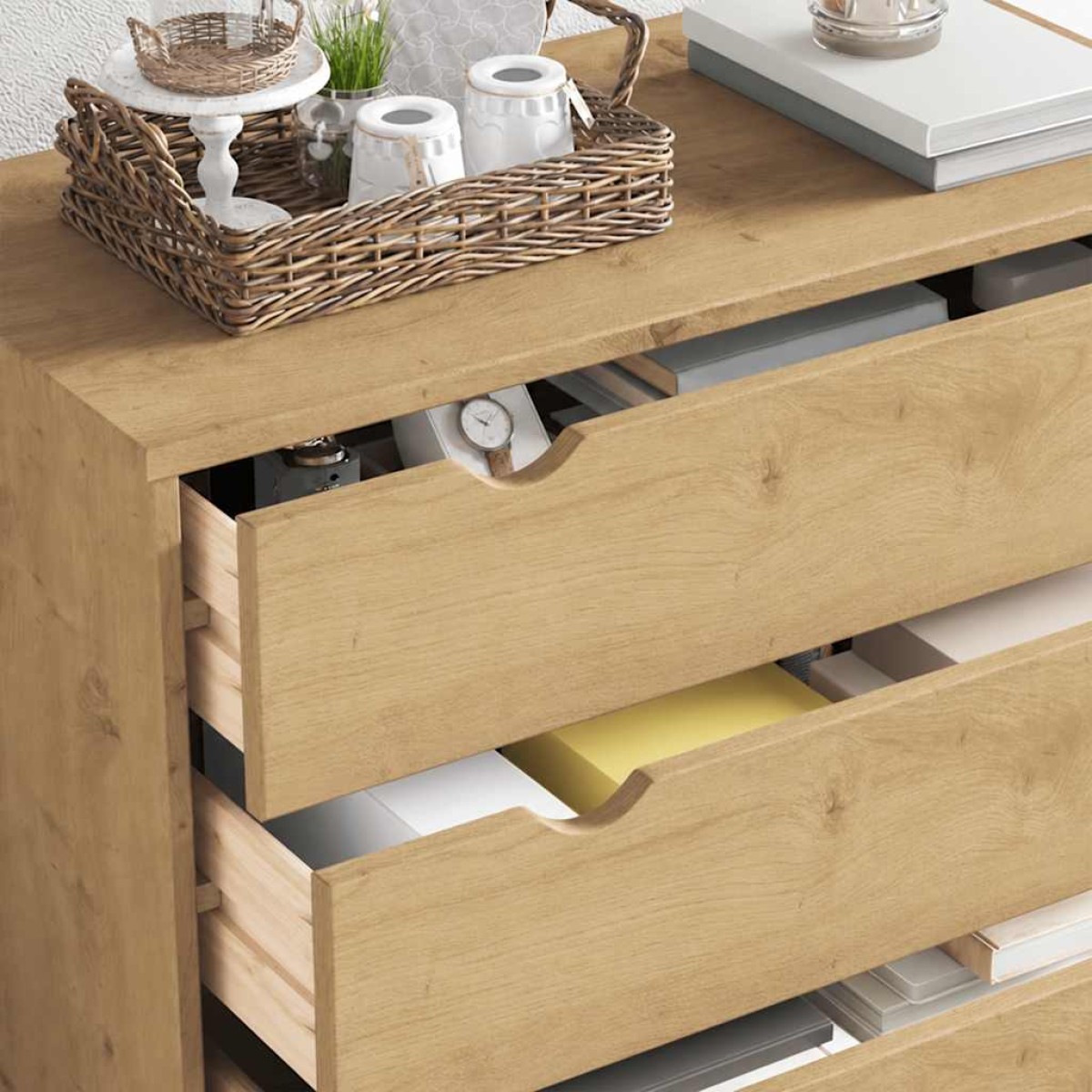 vidaXL Συρταριέρα OTTA Γκρι 76,5 x 39,5 x 90 εκ. από Μασίφ Ξύλο Πεύκου