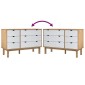 vidaXL Συρταριέρα OTTA Καφέ & Λευκό 111x43x73,5 εκ. Μασίφ Ξύλο Πεύκου