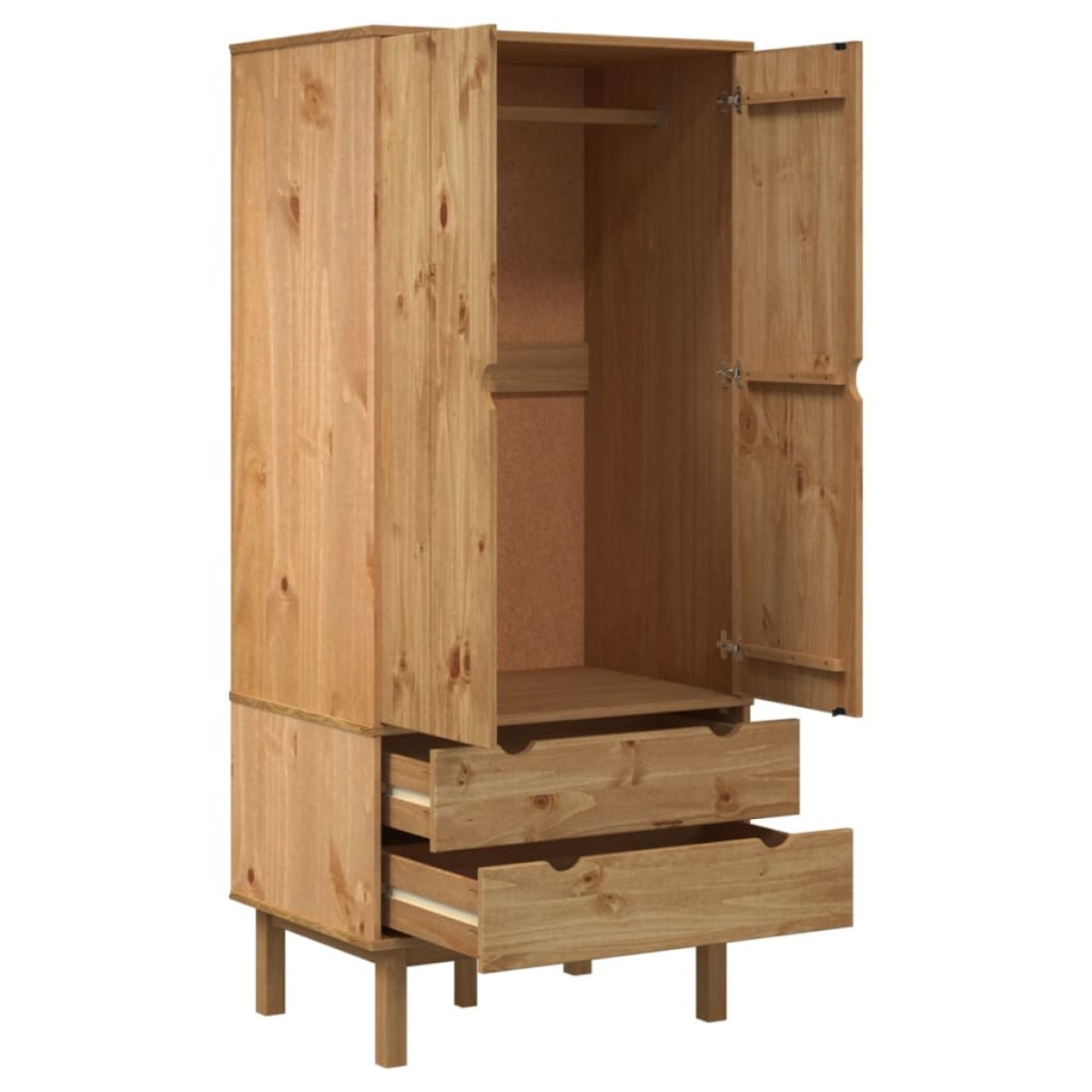 vidaXL Ντουλάπα OTTA 76,5 x 53 x 172 εκ. Μασίφ Ξύλο Πεύκου