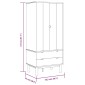 vidaXL Ντουλάπα OTTA Καφέ/Γκρι 76,5 x 53 x 172 εκ. Μασίφ Ξύλο Πεύκου