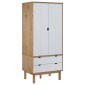 vidaXL Ντουλάπα OTTA Καφέ/Λευκό 76,5 x 53 x 172 εκ. Μασίφ Ξύλο Πεύκου