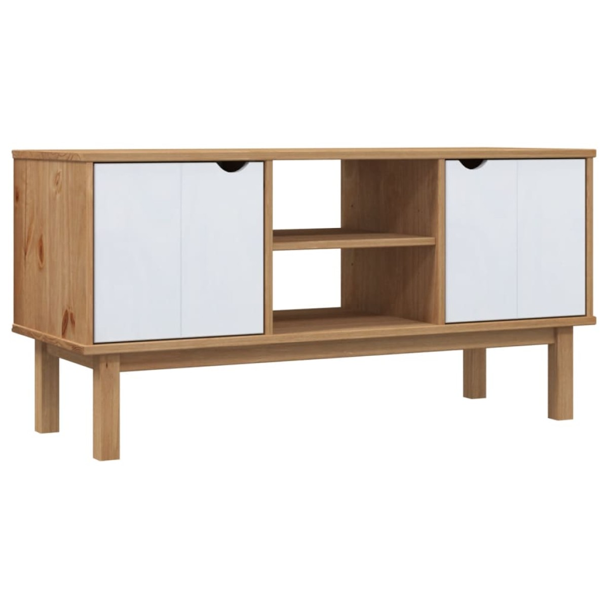 vidaXL Έπιπλο Τηλεόρασης OTTA Καφέ/Λευκό 113,5x43x57 εκ. Μασίφ Πεύκο