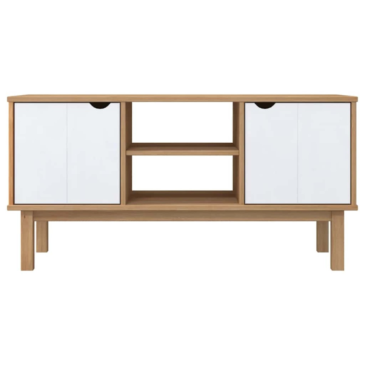 vidaXL Έπιπλο Τηλεόρασης OTTA Καφέ/Λευκό 113,5x43x57 εκ. Μασίφ Πεύκο