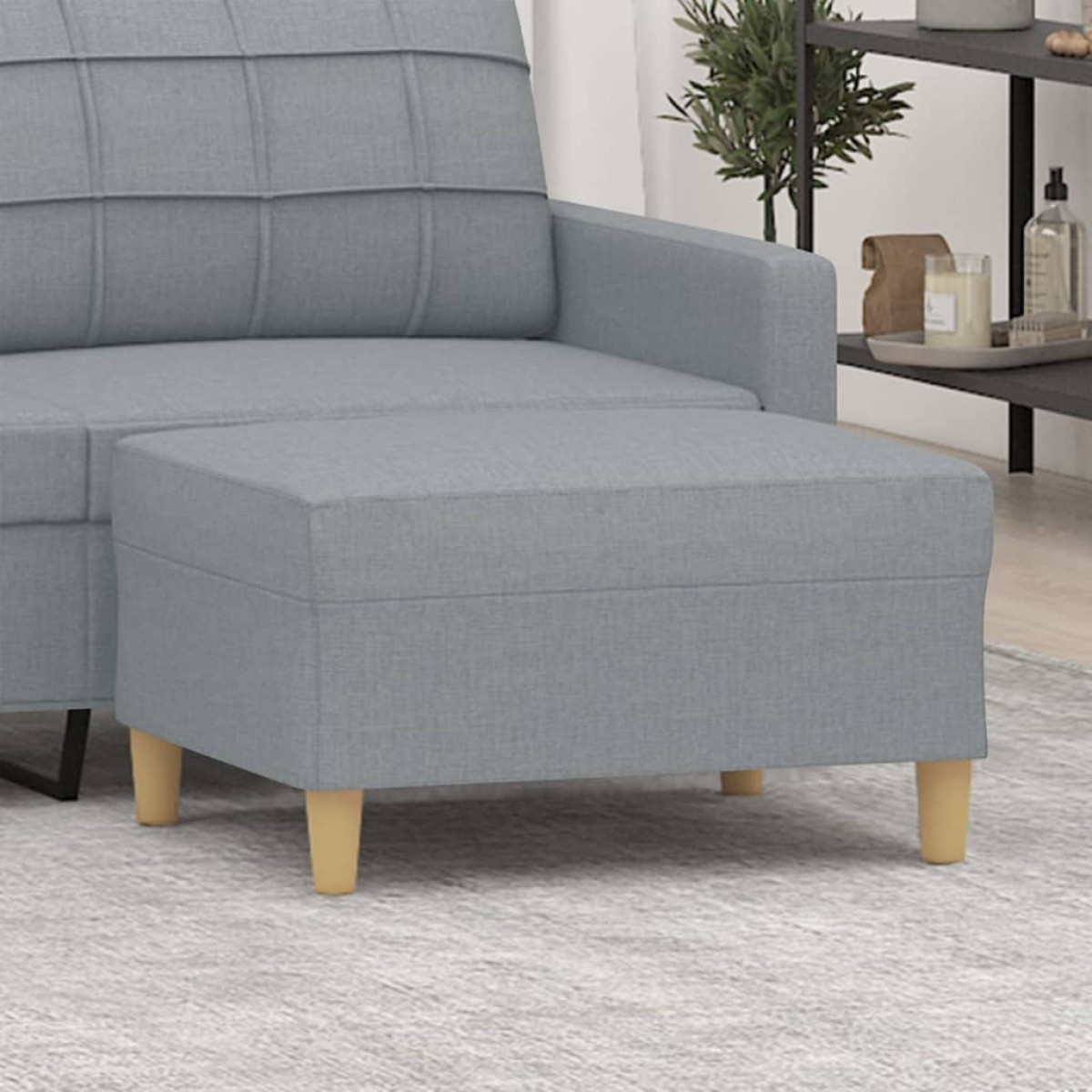 vidaXL Υποπόδιο Ανοιχτό Γκρι 70 x 55 x 41 εκ. Υφασμάτινο