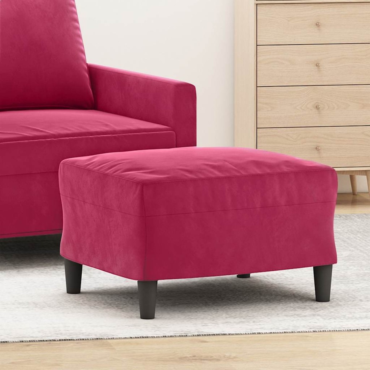vidaXL Υποπόδιο Μπορντό 60 x 50 x 41 εκ. Βελούδινο