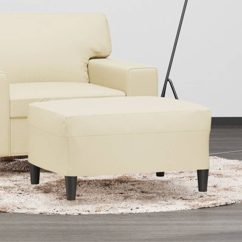 vidaXL Υποπόδιο Κρεμ 70x55x41 εκ. από Συνθετικό Δέρμα