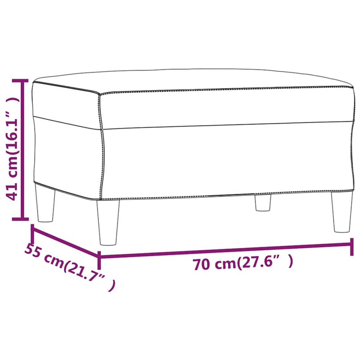 vidaXL Υποπόδιο Μπλε 70x55x41 εκ. Βελούδινο