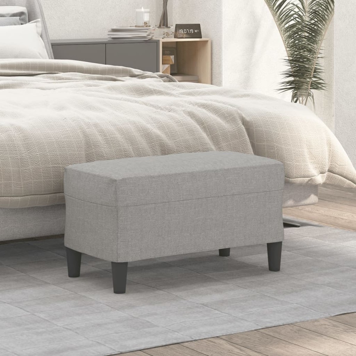 vidaXL Πάγκος Ανοιχτό Γκρι 70 x 35 x 41 εκ. Υφασμάτινος