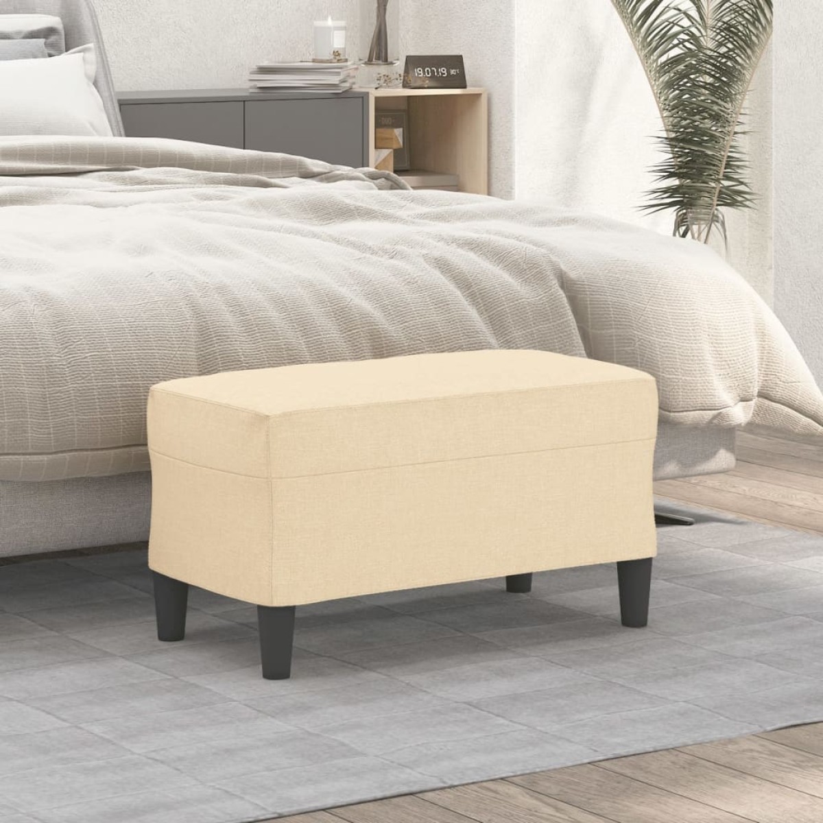 vidaXL Πάγκος Κρεμ 70 x 35 x 41 εκ. Υφασμάτινος