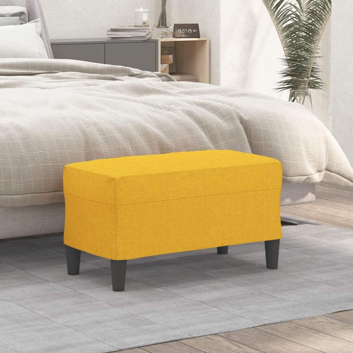 vidaXL Πάγκος Ανοιχτό Κίτρινο 70 x 35 x 41 εκ. Υφασμάτινος