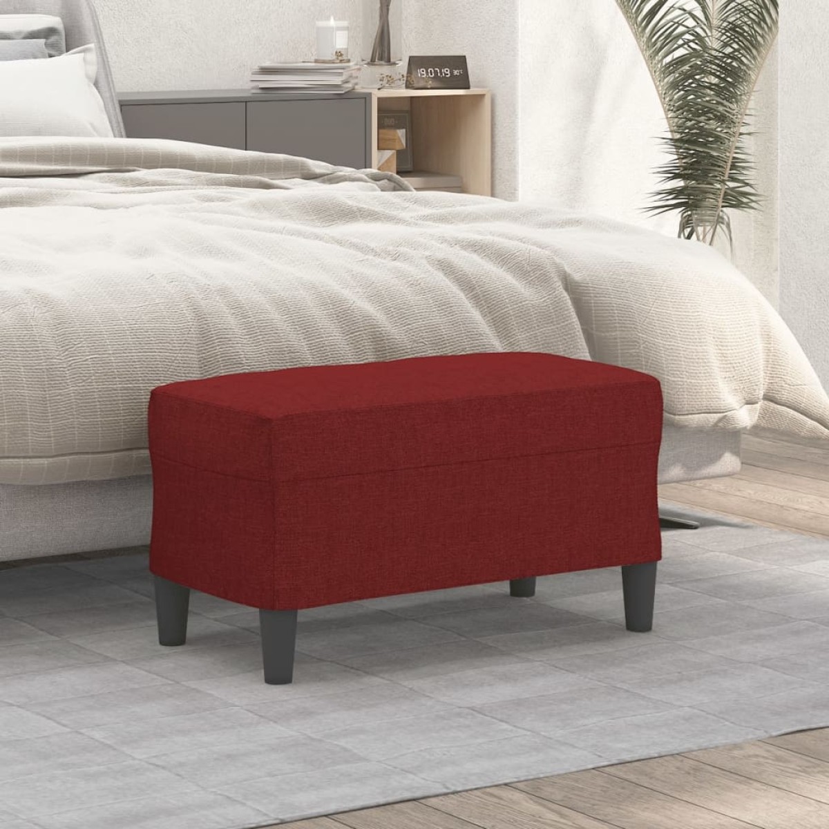 vidaXL Πάγκος μπορντό 70 x 35 x 41 εκ. Υφασμάτινος