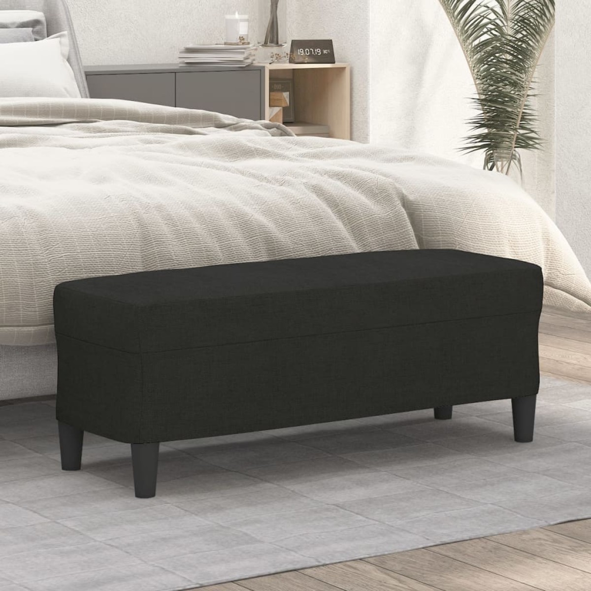 vidaXL Πάγκος Μαύρος 100x35x41 εκ. Υφασμάτινος