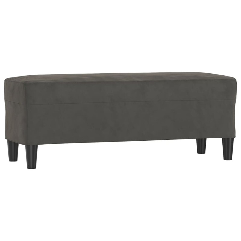 vidaXL Πάγκος Σκούρο Γκρι 100x35x41 εκ. Βελούδινος