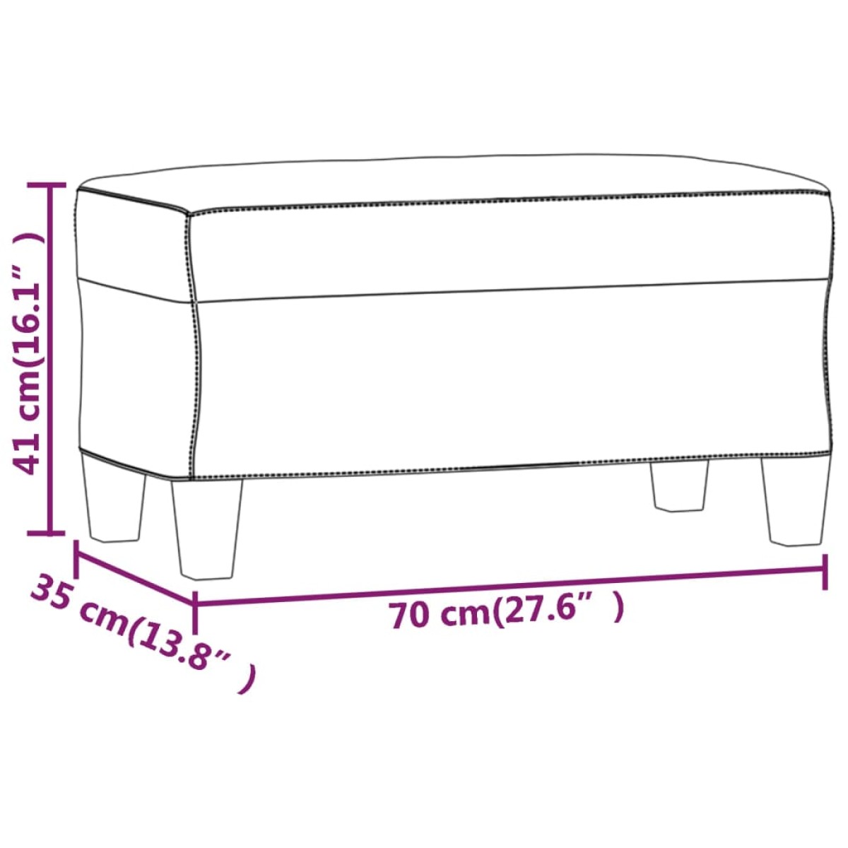 vidaXL Πάγκος Καφέ 70 x 35 x 41 εκ. Υφασμάτινος