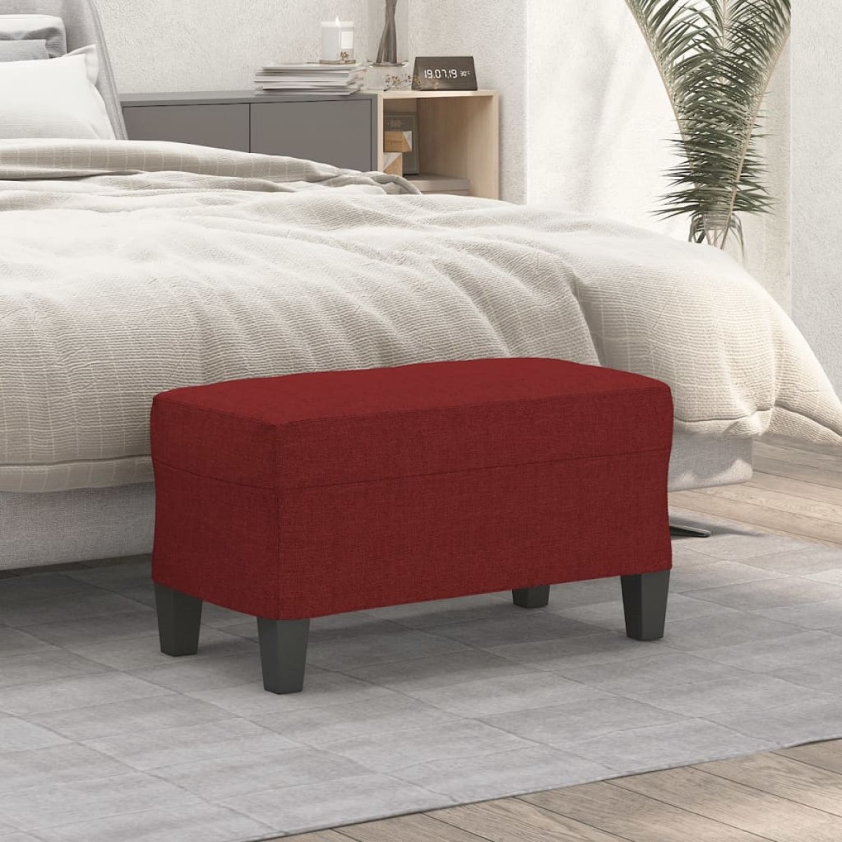 vidaXL Πάγκος μπορντό 70 x 35 x 41 εκ. Υφασμάτινος